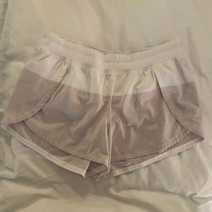 LuLuLemon White & Stone Running Shorts
